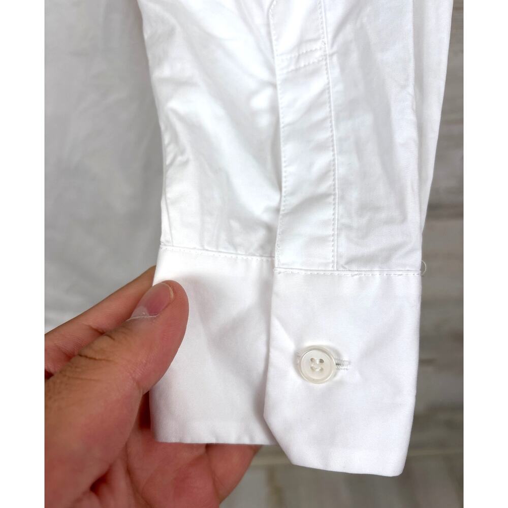 Lafayette 148 White Embroidered Cotton Button Up Blouse Womens XS Designer - Picture 5 of 7